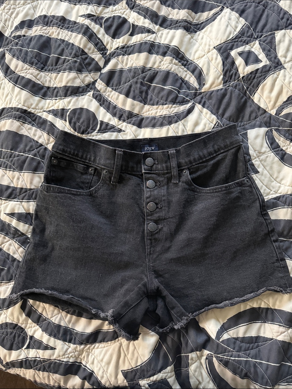 Jcrew black denim shorts